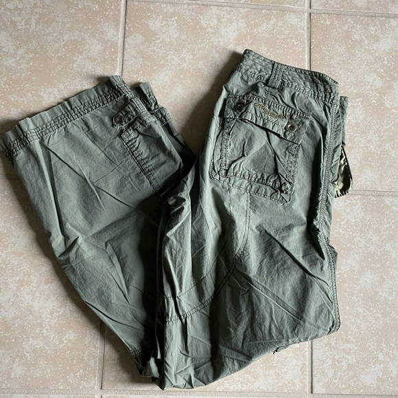 Abercrombie & Fitch Pants - Vintage Abercrombie green low rise flare cargo pants